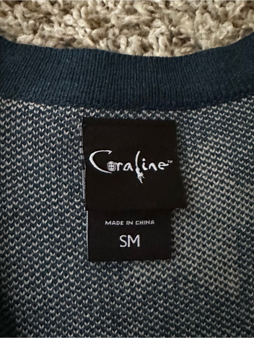 Coraline Blue & Silver Stars Girls Cardigan Size Small - Picture 2 of 6